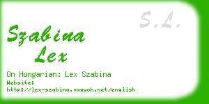 szabina lex business card